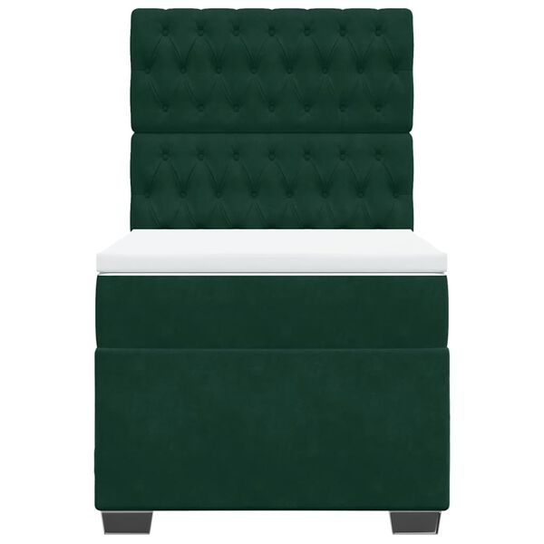 vidaXL Box spring krevet s madracem tamnozeleni 80 x 200 cm bar&scaron;unasti