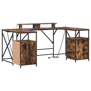 vidaXL Stol Dimljeni hrast Konstruirano drvo 182 x 101 x 87,5 cm