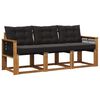 vidaXL Set vanjskih sofa 3 kom. Prirodna i crna