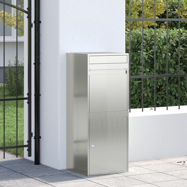 vidaXL Sandučić za pakete Crna 41 x 38 x 103 cm Cinkani čelik