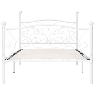 vidaXL Okvir za krevet s podnicama bijeli metalni 100 x 200 cm