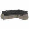 vidaXL 6-dijelni set vrtnih sofa od poliratana s jastucima sivi