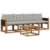 vidaXL Set vanjskih sofa 5 kom. Prirodna i svjetlosiva