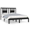 vidaXL Okvir za krevet od masivne borovine crni 140 x 190 cm