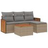 vidaXL 5-dijelni vrtni set sofa s jastucima bež od poliratana