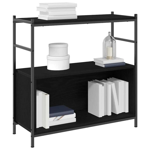 vidaXL Polica Crni hrast 80 x 30 x 78.5 cm Konstruirano drvo