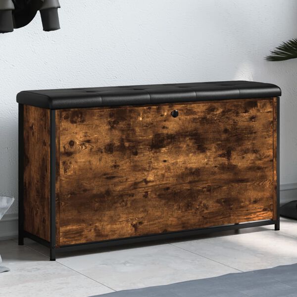 vidaXL Klupa za cipele s preklopnom ladicom boja hrasta 102x32x56 cm