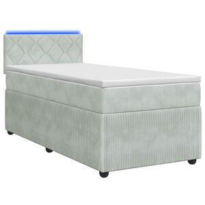 vidaXL Boxspring krevet s madracem Svjetlosiva 80 x 200 cm Bar&scaron;un