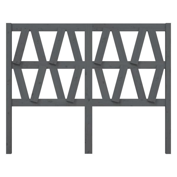 vidaXL Uzglavlje za krevet sivo 126 x 4 x 100 cm od masivne borovine