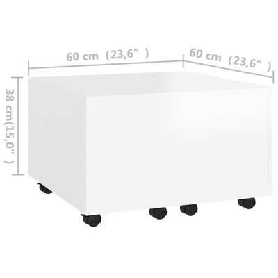 vidaXL Stolić za kavu bijeli 60 x 60 x 38 cm od iverice