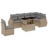 vidaXL 7-dijelni set vrtnih sofa od poliratana s jastucima bež