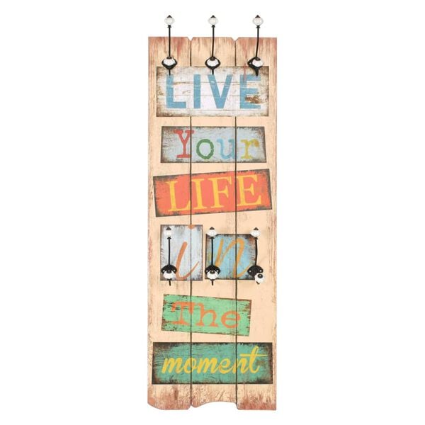 vidaXL Zidna vje&scaron;alica za kapute sa 6 kuka LE LIFE 120 x 40 cm