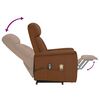 vidaXL Masažna fotelja na podizanje od mikrovlakana smeđa