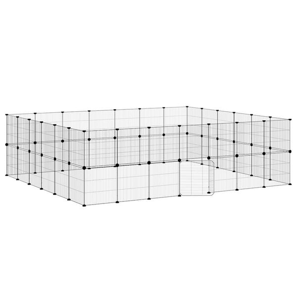 vidaXL Kavez za ljubimce s 52 panela i vratima crni 35 x 35 cm čelični