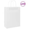 vidaXL Papirnate vrećice 250 kom s ručkama bijele 26x12x35 cm