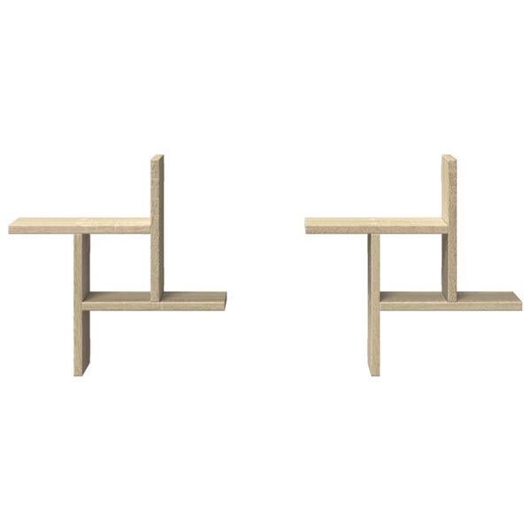 vidaXL Zidne police 2 kom boja hrasta sonome 38 x 12 x 38 cm drvene