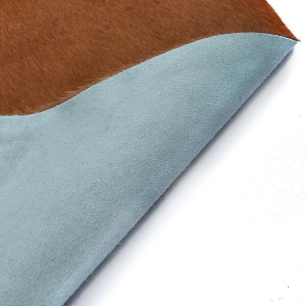 vidaXL Tepih od prave kravlje kože smeđe-bijeli 180 x 220 cm