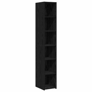vidaXL Highboard Crni hrast 30 x 41 x 185 cm Konstruirano drvo