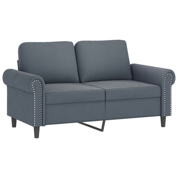 vidaXL 4-dijelni set sofa s jastucima tamnosivi bar&scaron;unasti