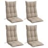 vidaXL Jastuci za stolicu s visokim naslonom 4 kom smeđesivi tkanina