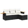 vidaXL 4-dijelni set vrtnih sofa od poliratana s jastucima crni