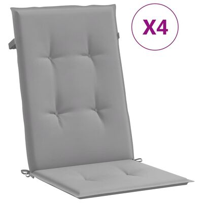 vidaXL Jastuci za vrtne stolice 4 kom sivi 120 x 50 x 3 cm od tkanine