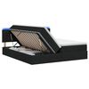 vidaXL LED krevet za pohranu s madracem Crna 200 x 200 cm Tkanina