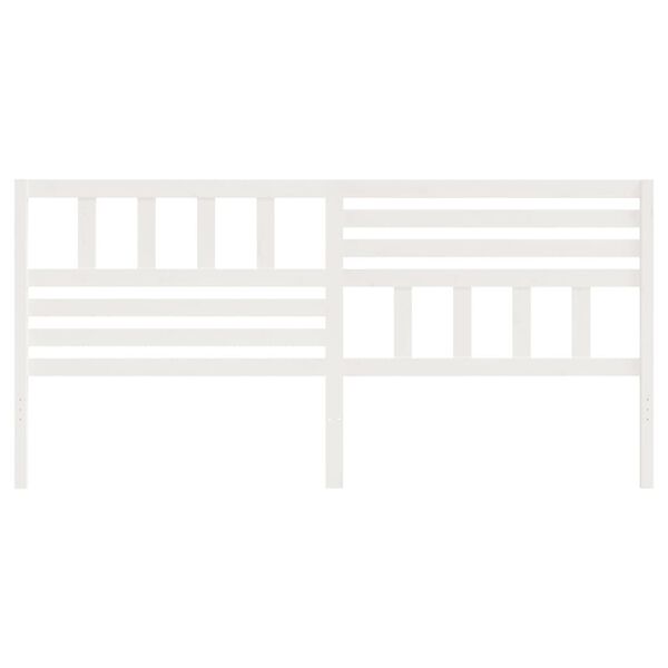 vidaXL Uzglavlje za krevet bijelo 186 x 4 x 100 cm od masivne borovine