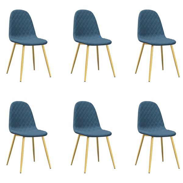 vidaXL Blagovaonske stolice 6 kom plave bar&scaron;unaste