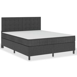 vidaXL Krevet od tkanine s oprugama tamnosivi 160 x 200 cm