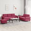vidaXL 3-dijelni set sofa s jastucima crvena boja vina bar&scaron;unasti