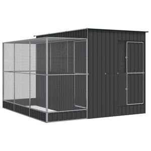 vidaXL Ptičja kućica s nastavkom srebrna 290x303x216 cm čelična