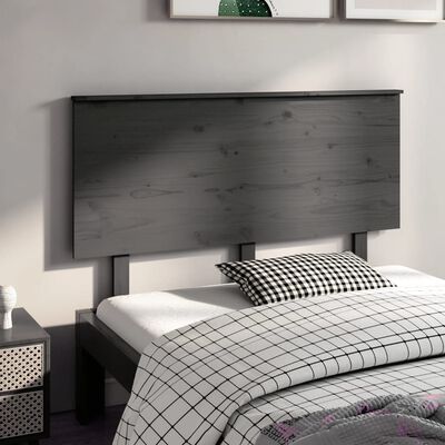 vidaXL Uzglavlje za krevet sivo 124 x 6 x 82,5 cm od masivne borovine