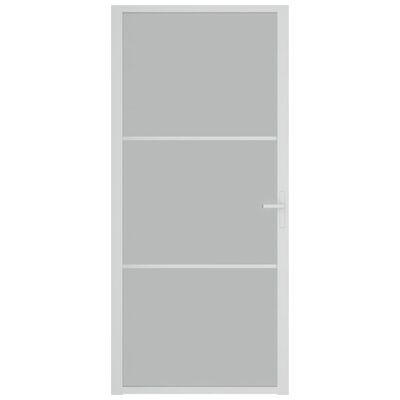 vidaXL Unutarnja vrata 93 x 201,5 cm Bijela od mat stakla i aluminija