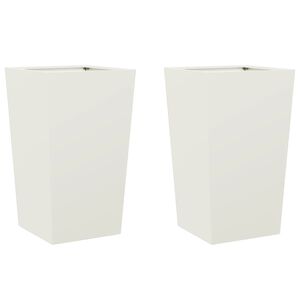vidaXL Vrtne sadilice 2 kom bijele 45x45x75 cm čelične