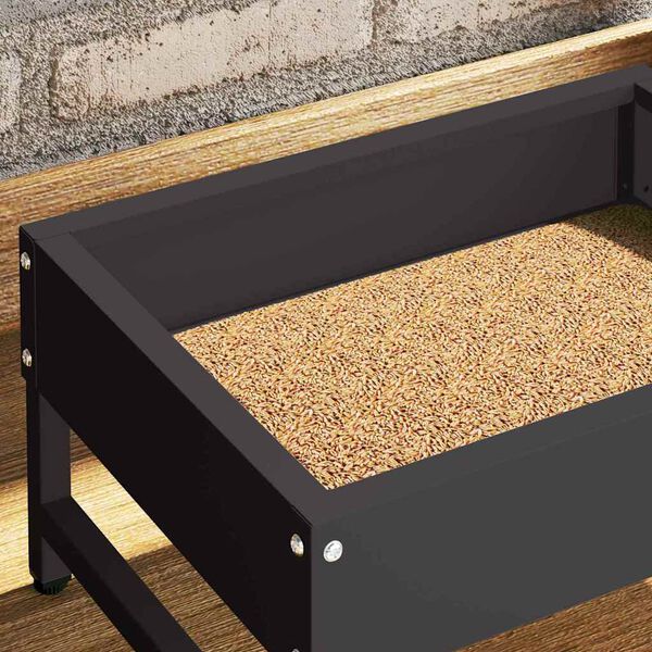 vidaXL Feeder za ptice Crna 80 x 28 x 13.5 cm Hladno valjani čelik