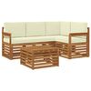 vidaXL Set vanjskih sofa 5 kom. Prirodna i krem Poliester