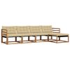 vidaXL Set vanjskih sofa s jastukom 5 pcs Prirodna i bež