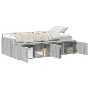 vidaXL Krevetna konstrukcija Siva Sonoma 90 x 200 cm Konstruirano drvo