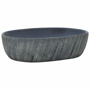 vidaXL Nadgradni umivaonik crno-sivi ovalni 47 x 33 x 13 cm keramički