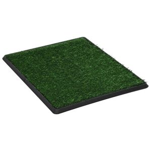 vidaXL Toalet za ljubimce s pladnjem i travom zeleni 64 x 51 x 3 cm
