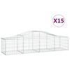 vidaXL Lučne gabionske ko&scaron;are 15 kom 200x50x40/60 cm pocinčano željezo