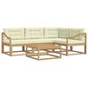 vidaXL Set vanjskih sofa 5 pcs Bijela i krem 79 x 79 x 37 cm Poliester