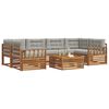 vidaXL Set vanjskih sofa s jastukom 7 pcs Prirodna i svijetlo siva