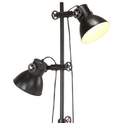 vidaXL Podna svjetiljka s 2 sjenila crna E27 od lijevanog željeza