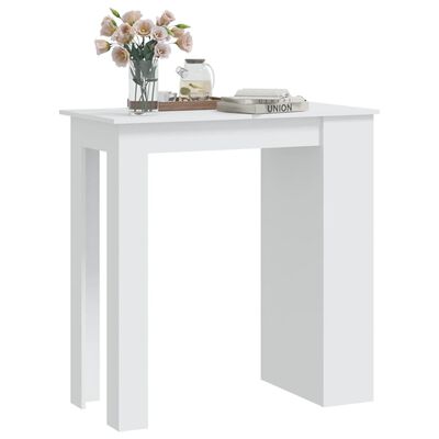 vidaXl Barski stol sa stalkom za pohranu bijeli 102x50x103,5cm iverica