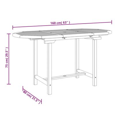 vidaXL Vrtni stol na razvlačenje 110-160x80x75 cm od masivne tikovine