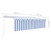 vidaXL Automatska tenda na uvlačenje s roletom 5 x 3 m plavo-bijela