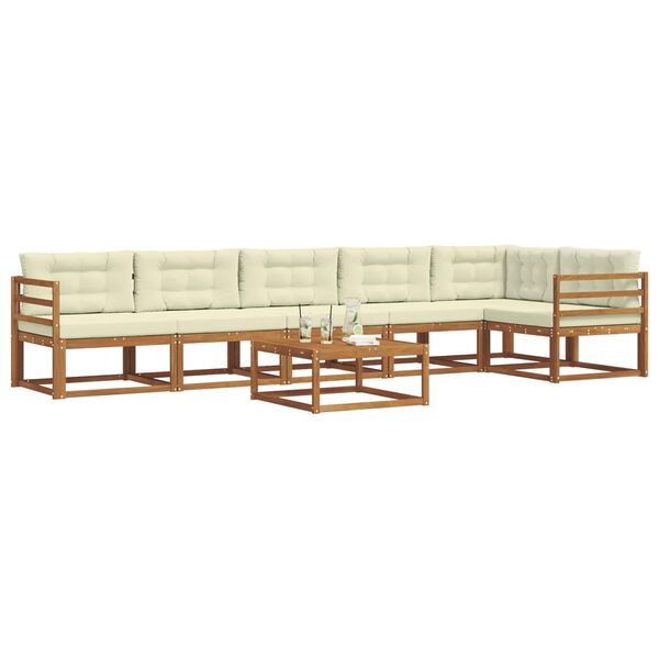 vidaXL Set vanjskih sofa s jastukom 7 pcs Prirodna i krem
