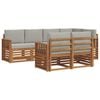 vidaXL Set vanjskih sofa 7 kom. Prirodna i svjetlosiva Poliester